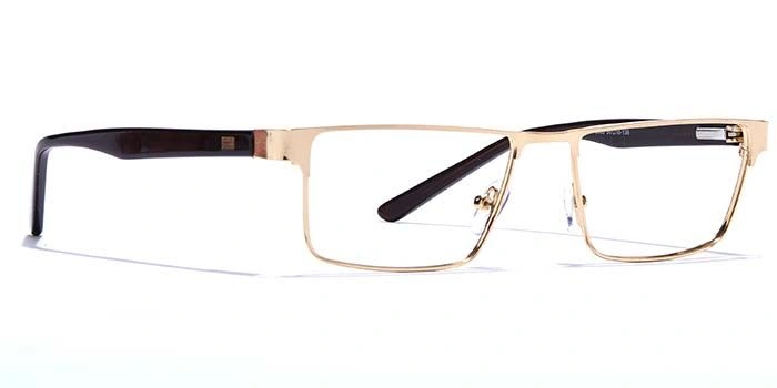 GRAVIATE by Coolwinks E25A6873 Glossy Gold Full Frame Rectangle Eyeglasses for Men and Women-GOLD-2