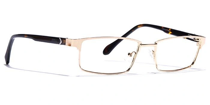 GRAVIATE by Coolwinks E25B6791 Glossy Gold Full Frame Rectangle Eyeglasses for Men and Women-GOLD-2