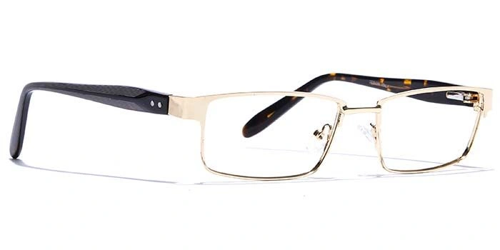 GRAVIATE by Coolwinks E25B6792 Glossy Gold Full Frame Rectangle Eyeglasses for Men and Women-GOLD-2