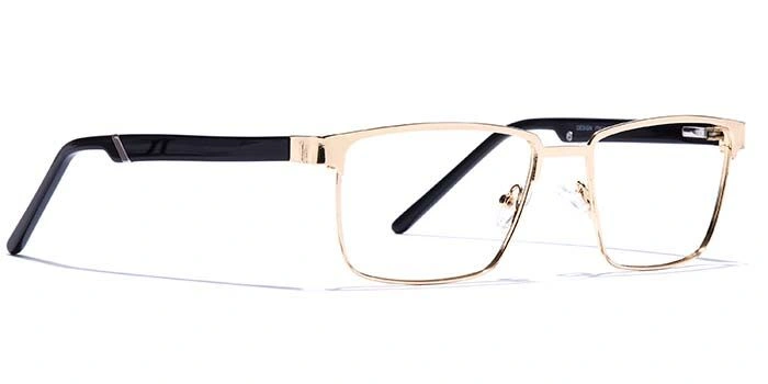 GRAVIATE by Coolwinks E25B6805 Glossy Gold Full Frame Rectangle Eyeglasses for Men and Women-GOLD-2