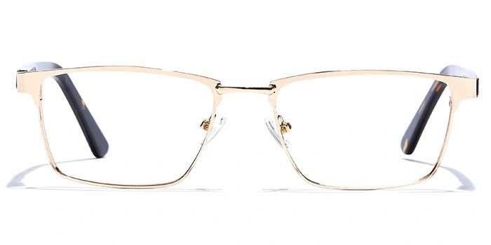 GRAVIATE by Coolwinks E25B6809 Glossy Gold Full Frame Rectangle Eyeglasses for Men and Women-