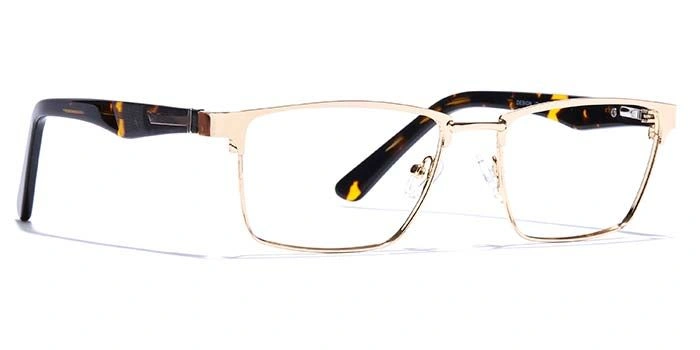 GRAVIATE by Coolwinks E25B6809 Glossy Gold Full Frame Rectangle Eyeglasses for Men and Women-GOLD-2