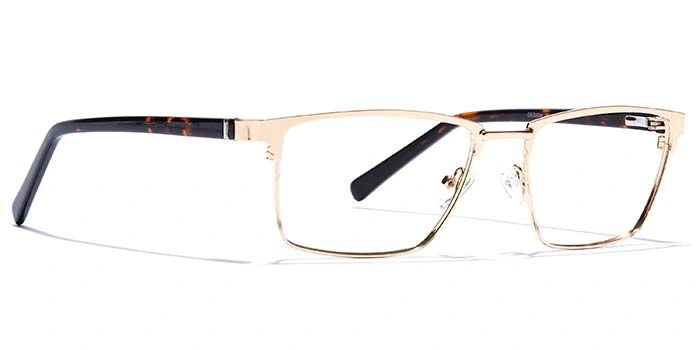 GRAVIATE by Coolwinks E25B6810 Glossy Gold Full Frame Rectangle Eyeglasses for Men and Women-GOLD-2