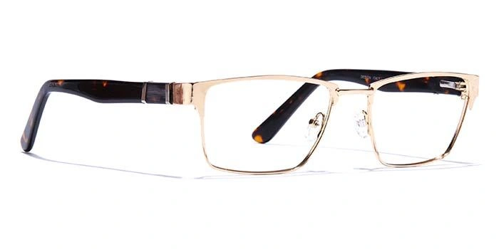 GRAVIATE by Coolwinks E25B6812 Glossy Gold Full Frame Rectangle Eyeglasses for Men and Women-GOLD-2