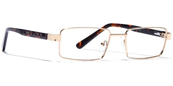 GRAVIATE by Coolwinks E25B6823 Glossy Gold Full Frame Rectangle Eyeglasses for Men and Women-GOLD-2