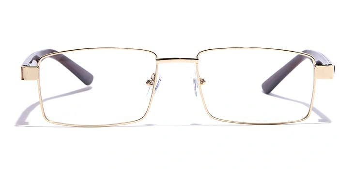 GRAVIATE by Coolwinks E25B7218 Glossy Gold Full Frame Rectangle Eyeglasses for Men and Women-