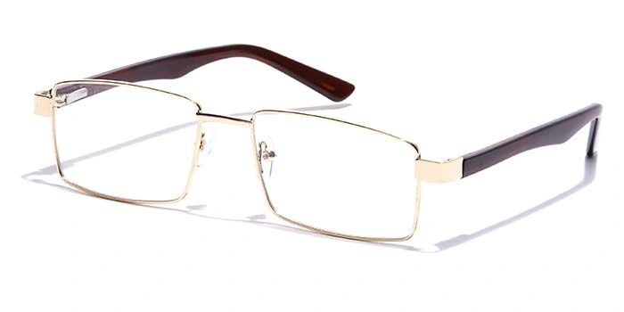 GRAVIATE by Coolwinks E25B7218 Glossy Gold Full Frame Rectangle Eyeglasses for Men and Women-GOLD-1