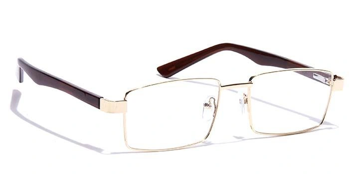 GRAVIATE by Coolwinks E25B7218 Glossy Gold Full Frame Rectangle Eyeglasses for Men and Women-GOLD-2