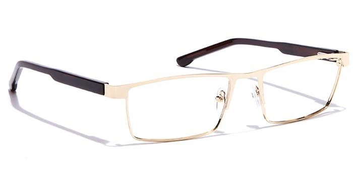 GRAVIATE by Coolwinks E25B7226 Glossy Gold Full Frame Rectangle Eyeglasses for Men and Women-GOLD-2