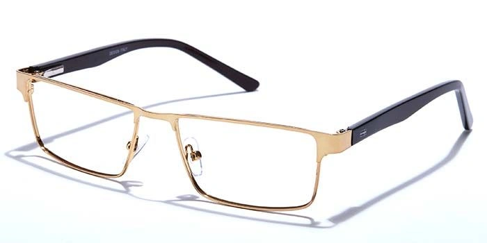 GRAVIATE by Coolwinks E25C6903 Glossy Gold Full Frame Rectangle Eyeglasses for Men and Women-GOLD-1