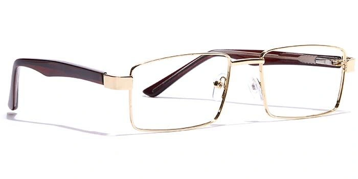 GRAVIATE by Coolwinks E25C7155 Glossy Gold Full Frame Rectangle Eyeglasses for Men and Women-GOLD-2