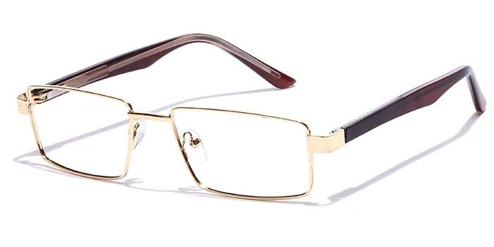 GRAVIATE by Coolwinks E25C7157 Glossy Gold Full Frame Rectangle Eyeglasses for Men and Women-GOLD-1