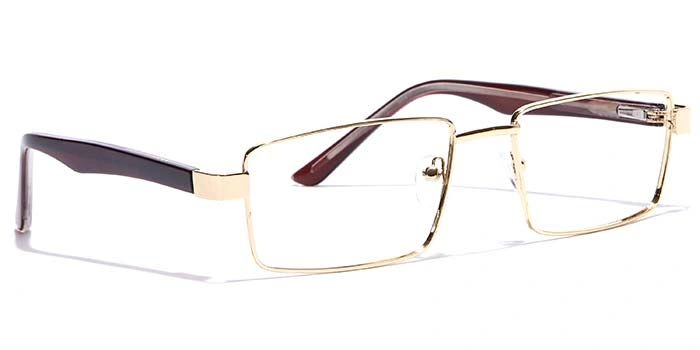 GRAVIATE by Coolwinks E25C7157 Glossy Gold Full Frame Rectangle Eyeglasses for Men and Women-GOLD-2