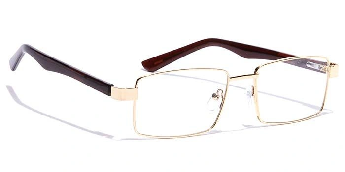 GRAVIATE by Coolwinks E25C7171 Glossy Gold Full Frame Rectangle Eyeglasses for Men and Women-GOLD-2