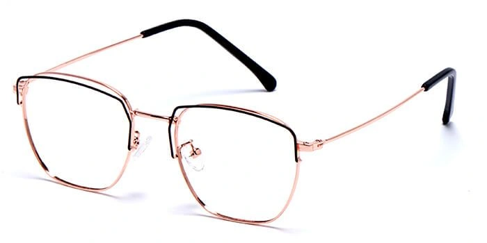 GRAVIATE by Coolwinks E25A6024 Glossy Gold Full Frame Retro Square Eyeglasses for Men and Women-GOLD-1