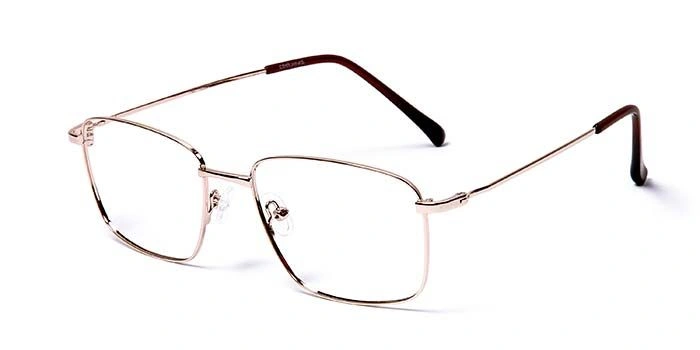 GRAVIATE by Coolwinks E25B5713 Glossy Gold Full Frame Retro Square Eyeglasses for Men and Women-GOLD-1