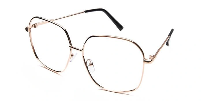 GRAVIATE by Coolwinks E25C6570 Glossy Gold Full Frame Retro Square Eyeglasses for Men and Women-GOLD-1