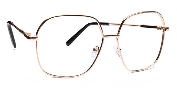 GRAVIATE by Coolwinks E25C6570 Glossy Gold Full Frame Retro Square Eyeglasses for Men and Women-GOLD-2