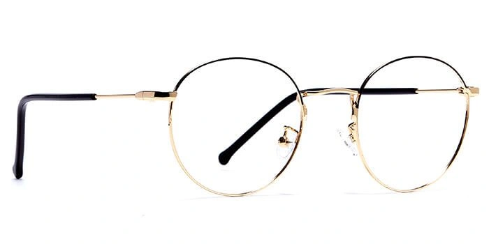 GRAVIATE by Coolwinks E25A5990 Glossy Gold Full Frame Round Eyeglasses for Men and Women-GOLD-2