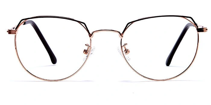 GRAVIATE by Coolwinks E25A6022 Glossy Gold Full Frame Round Eyeglasses for Men and Women-