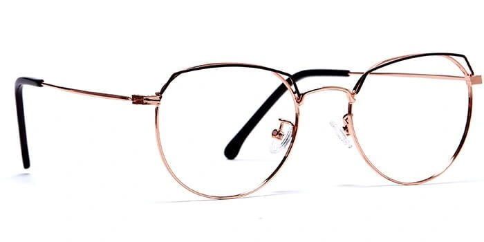 GRAVIATE by Coolwinks E25A6022 Glossy Gold Full Frame Round Eyeglasses for Men and Women-GOLD-2