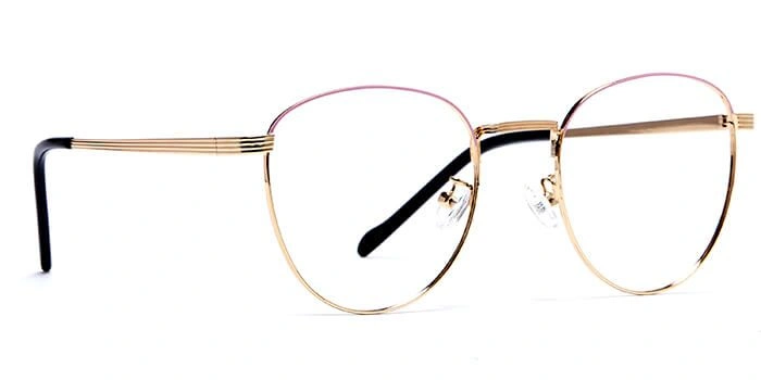 GRAVIATE by Coolwinks E25A6033 Glossy Gold Full Frame Round Eyeglasses for Men and Women-GOLD-2