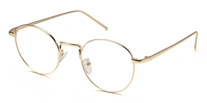 GRAVIATE by Coolwinks E25A6510 Glossy Gold Full Frame Round Eyeglasses for Men and Women-GOLD-1