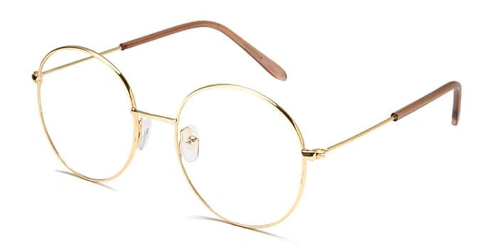 GRAVIATE by Coolwinks E25A6512 Glossy Gold Full Frame Round Eyeglasses for Men and Women-GOLD-1