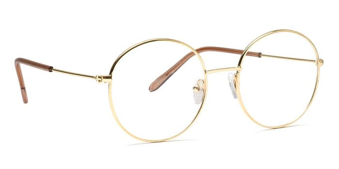 GRAVIATE by Coolwinks E25A6512 Glossy Gold Full Frame Round Eyeglasses for Men and Women-GOLD-2