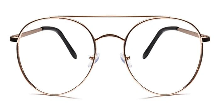 GRAVIATE by Coolwinks E25A6566 Glossy Gold Full Frame Round Eyeglasses for Men and Women-