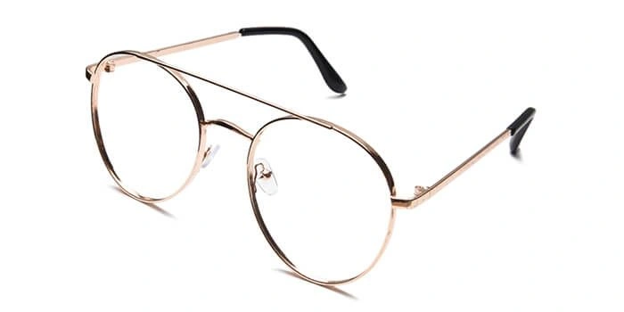 GRAVIATE by Coolwinks E25A6566 Glossy Gold Full Frame Round Eyeglasses for Men and Women-GOLD-1