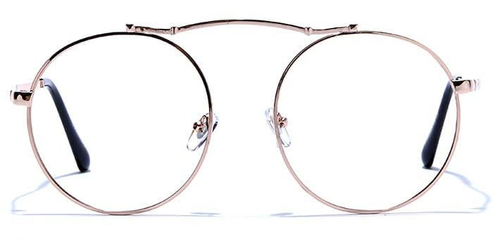 GRAVIATE by Coolwinks E25A6622 Glossy Gold Full Frame Round Eyeglasses for Men and Women-