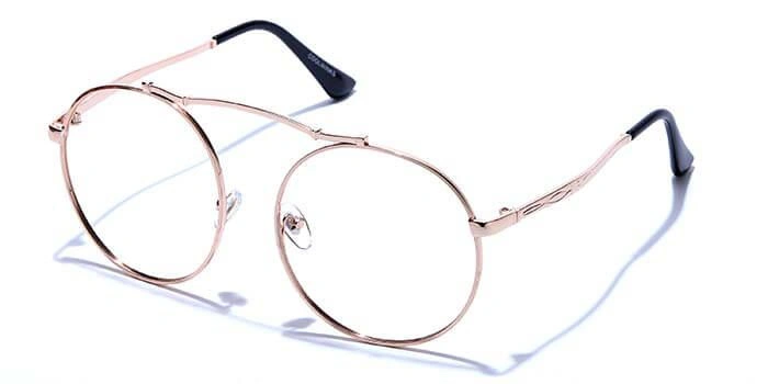 GRAVIATE by Coolwinks E25A6622 Glossy Gold Full Frame Round Eyeglasses for Men and Women-GOLD-1