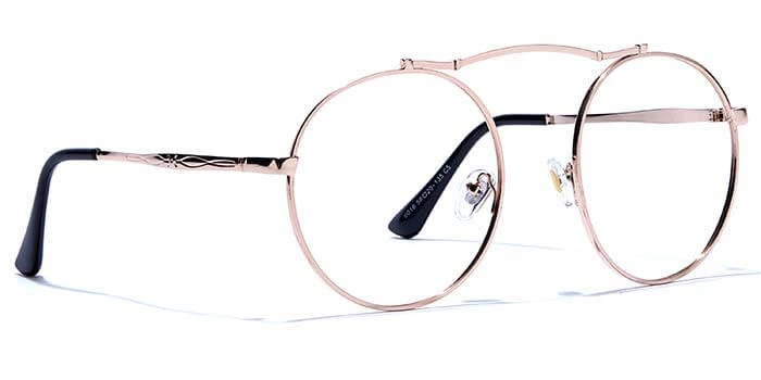 GRAVIATE by Coolwinks E25A6622 Glossy Gold Full Frame Round Eyeglasses for Men and Women-GOLD-2