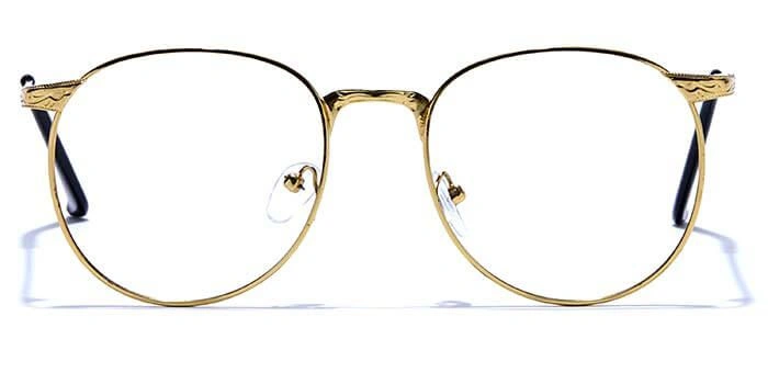 GRAVIATE by Coolwinks E25A6632 Glossy Gold Full Frame Round Eyeglasses for Men and Women-