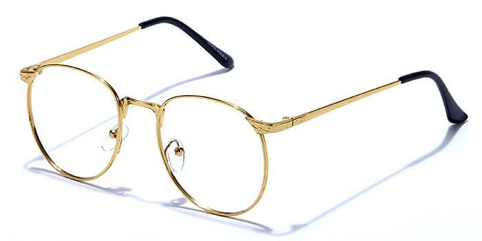 GRAVIATE by Coolwinks E25A6632 Glossy Gold Full Frame Round Eyeglasses for Men and Women-GOLD-1