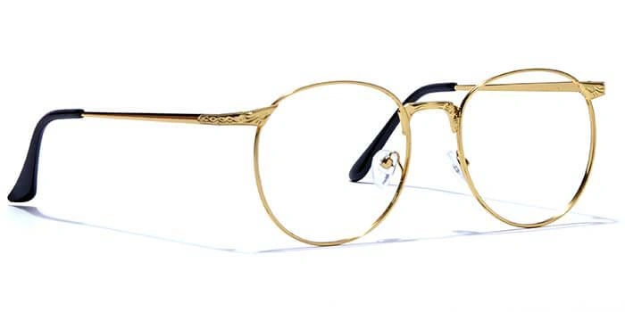 GRAVIATE by Coolwinks E25A6632 Glossy Gold Full Frame Round Eyeglasses for Men and Women-GOLD-2