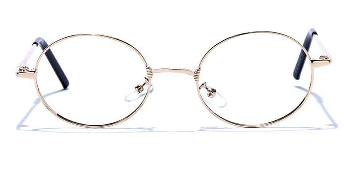 GRAVIATE by Coolwinks E25A6636 Glossy Gold Full Frame Round Eyeglasses for Men and Women-