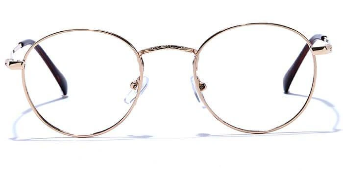 GRAVIATE by Coolwinks E25A6637 Glossy Gold Full Frame Round Eyeglasses for Men and Women-