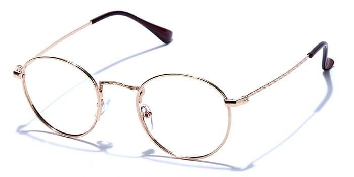 GRAVIATE by Coolwinks E25A6637 Glossy Gold Full Frame Round Eyeglasses for Men and Women-GOLD-1