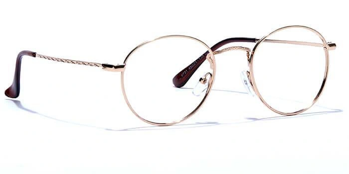 GRAVIATE by Coolwinks E25A6637 Glossy Gold Full Frame Round Eyeglasses for Men and Women-GOLD-2