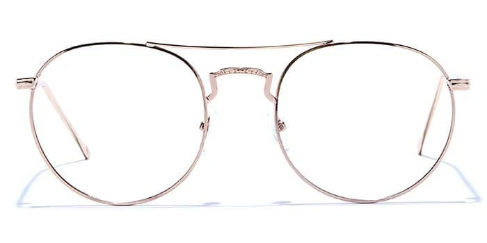 GRAVIATE by Coolwinks E25A6655 Glossy Gold Full Frame Round Eyeglasses for Men and Women-