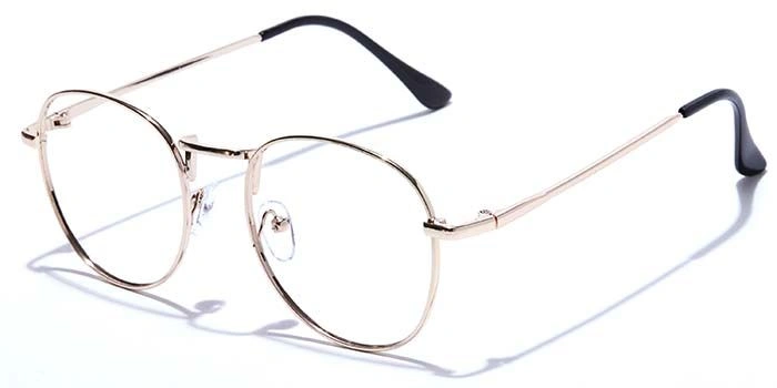 GRAVIATE by Coolwinks E25A7538 Glossy Gold Full Frame Round Eyeglasses for Men and Women-GOLD-1