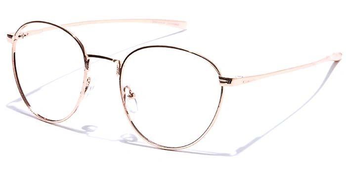 GRAVIATE by Coolwinks E25A7559 Glossy Gold Full Frame Round Eyeglasses for Men and Women-GOLD-1