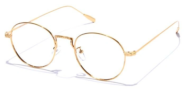 GRAVIATE by Coolwinks E25A7594 Glossy Gold Full Frame Round Eyeglasses for Men and Women-GOLD-1