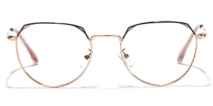 GRAVIATE by Coolwinks E25A7597 Glossy Gold Full Frame Round Eyeglasses for Men and Women-