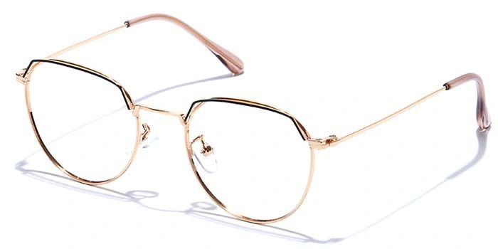 GRAVIATE by Coolwinks E25A7597 Glossy Gold Full Frame Round Eyeglasses for Men and Women-GOLD-1