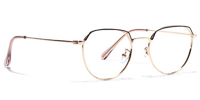 GRAVIATE by Coolwinks E25A7597 Glossy Gold Full Frame Round Eyeglasses for Men and Women-GOLD-2