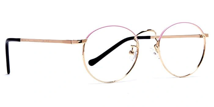 GRAVIATE by Coolwinks E25B6000 Glossy Gold Full Frame Round Eyeglasses for Men and Women-GOLD-2