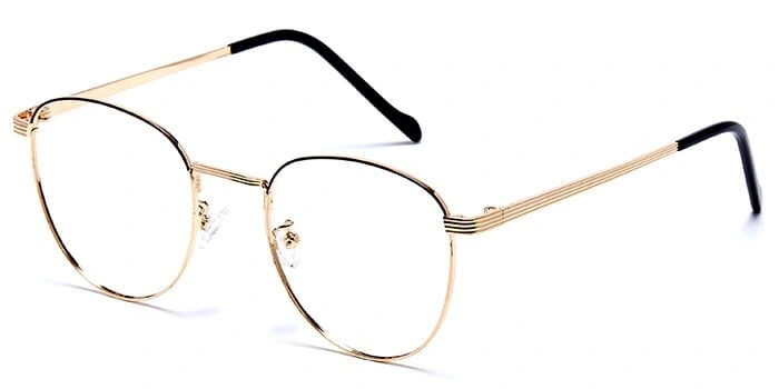 GRAVIATE by Coolwinks E25B6032 Glossy Gold Full Frame Round Eyeglasses for Men and Women-GOLD-1